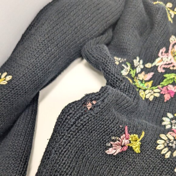 Vintage Y2k 2001 Heirloom Collectibles Cardigan Sweater Large Embroidery Beaded - Picture 12 of 16
